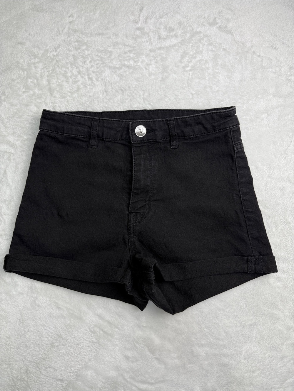 Divided Black High-Rise Cuffed Denim Shorts